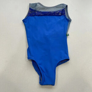 LuckyLeo Womens Eclipse Mesh and Lace Leotard Blue XXS